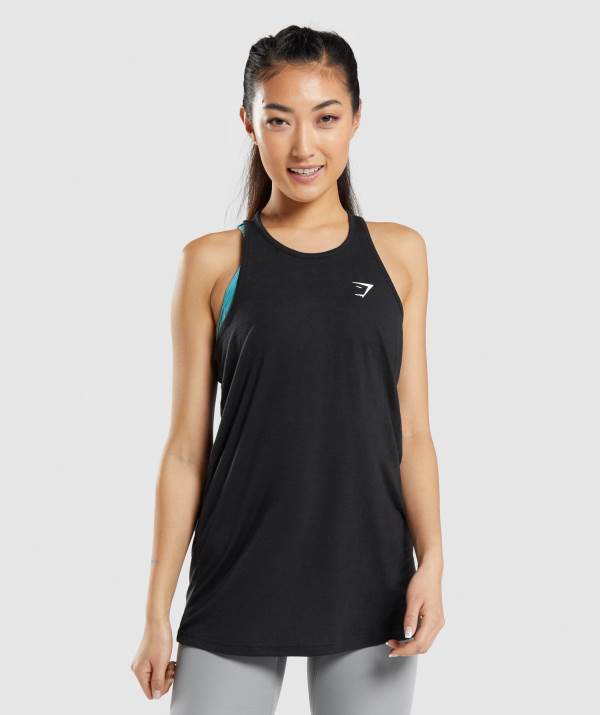 Damske Tielko Gymshark Training Oversized Čierne | FP4065938